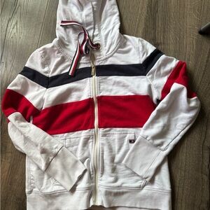 Tommy Hilfiger White Hoodie with Red and Black Details